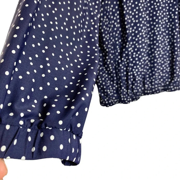Tommy Bahama Navy Blue White Polka Dot Island Active Cover up Jacket Size Medium - Picture 7 of 9